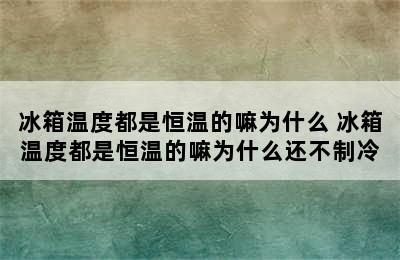 冰箱温度都是恒温的嘛为什么 冰箱温度都是恒温的嘛为什么还不制冷